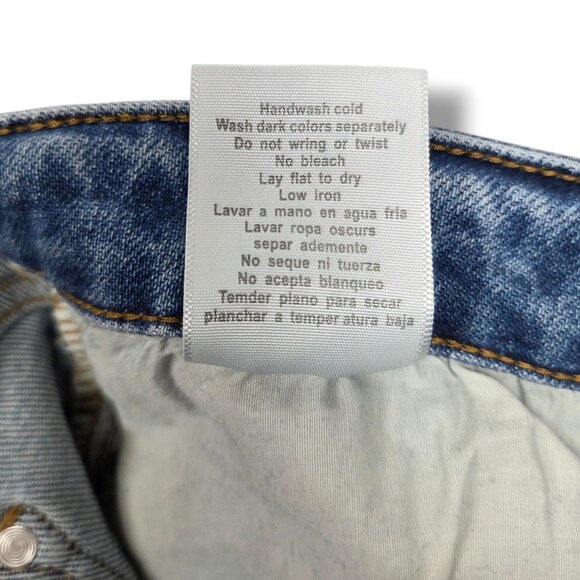 Judy Blue Relaxed Fit Jeans Womens 32 Distressed Fray Hem High Rise - Picture 12 of 12